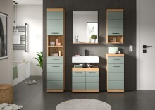 Badezimmer-Set >Scout< in Artisan Eiche Nachbildung/Salbei - 164x191x34 (BxHxT)