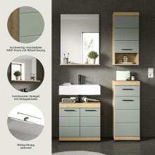 Badezimmer-Set >Scout< in Artisan Eiche Nachbildung/Salbei - 112x191x34 (BxHxT)