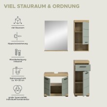 Badezimmer-Set >Scout< in Artisan Eiche Nachbildung/Salbei - 112x191x34 (BxHxT)