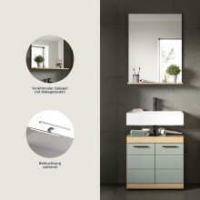 Badezimmer-Set >Scout< in Artisan Eiche Nachbildung/Salbei - 60x191x34cm (BxHxT)