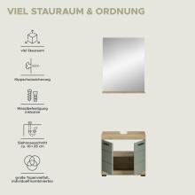 Badezimmer-Set >Scout< in Artisan Eiche Nachbildung/Salbei - 60x191x34cm (BxHxT)