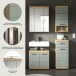 Badezimmer-Set >Scout< in Artisan Eiche Nachbildung/Salbei - 112x191x34 (BxHxT)