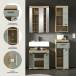 Badezimmer-Set >Scout< in Artisan Eiche Nachbildung/Salbei - 112x191x34 (BxHxT)