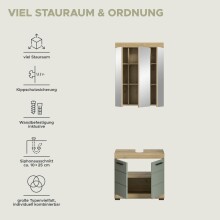 Badezimmer-Set >Scout< in Artisan Eiche Nachbildung/Salbei - 60x191x34cm (BxHxT)