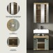 Badezimmer-Set >Scout< in Artisan Eiche Nachbildung/Salbei - 60x191x34cm (BxHxT)
