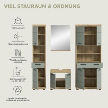 Badezimmer-Set >Scout< in Artisan Eiche Nachbildung/Salbei - 186x191x34 (BxHxT)