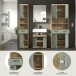 Badezimmer-Set >Scout< in Artisan Eiche Nachbildung/Salbei - 186x191x34 (BxHxT)
