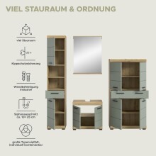 Badezimmer-Set >Scout< in Artisan Eiche Nachbildung/Salbei - 186x191x34 (BxHxT)