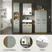 Badezimmer-Set >Scout< in Artisan Eiche Nachbildung/Salbei - 186x191x34 (BxHxT)