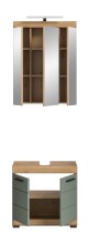 Badezimmer-Set >Scout< in Artisan Eiche Nachbildung/Salbei - 60x191x34cm (BxHxT)
