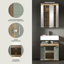 Badezimmer-Set >Scout< in Artisan Eiche Nachbildung/Salbei - 60x191x34cm (BxHxT)
