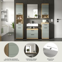 Badezimmer-Set >Scout< in Artisan Eiche Nachbildung/Salbei - 164x191x37 (BxHxT)