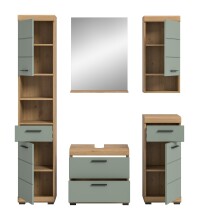 Badezimmer-Set >Scout< in Artisan Eiche Nachbildung/Salbei - 164x191x37 (BxHxT)