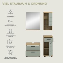 Badezimmer-Set >Scout< in Artisan Eiche Nachbildung/Salbei - 112x191x34 (BxHxT)