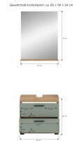 Badezimmer-Set >Scout< in Artisan Eiche Nachbildung/Salbei - 60x191x34cm (BxHxT)