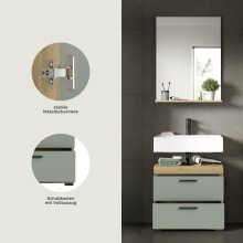 Badezimmer-Set >Scout< in Artisan Eiche Nachbildung/Salbei - 60x191x34cm (BxHxT)