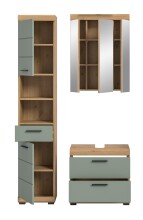 Badezimmer-Set >Scout< in Artisan Eiche Nachbildung/Salbei - 112x191x34 (BxHxT)