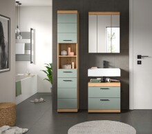 Badezimmer-Set >Scout< in Artisan Eiche Nachbildung/Salbei - 112x191x34 (BxHxT)