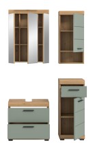 Badezimmer-Set >Scout< in Artisan Eiche Nachbildung/Salbei - 112x191x34 (BxHxT)