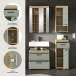 Badezimmer-Set >Scout< in Artisan Eiche Nachbildung/Salbei - 112x191x34 (BxHxT)