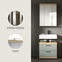 Badezimmer-Set >Scout< in Artisan Eiche Nachbildung/Salbei - 60x191x34cm (BxHxT)