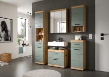 Badezimmer-Set >Scout< in Artisan Eiche Nachbildung/Salbei - 60x191x34cm (BxHxT)