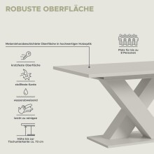Kulissen-Esstisch >Motion< ausziehbar in Kaschmir - 150-190x76x90cm (BxHxT)