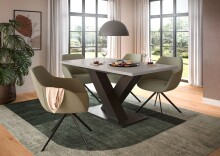 Kulissen-Esstisch >Motion< ausziehbar in Grau/Kaschmir - 150-190x76x90cm (BxHxT)