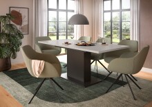 Kulissen-Esstisch >Motion< ausziehbar in Grau/Kaschmir - 150-190x76x90cm (BxHxT)