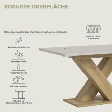 Kulissen-Esstisch >Motion< ausziehbar, Artisan Eiche Dekor/Kaschmir - 150-190x76x90cm (BxHxT)