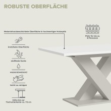 Kulissen-Esstisch >Motion< ausziehbar, Kaschmir/Weiß - 150-190x76x90cm (BxHxT)