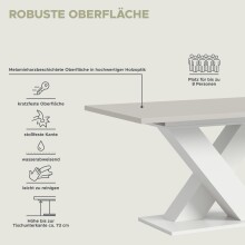 Kulissen-Esstisch >Motion< ausziehbar, Weiß/Kaschmir - 150-190x76x90cm (BxHxT)