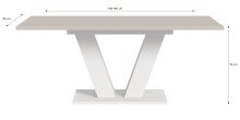 Kulissen-Esstisch >Motion< ausziehbar, Weiß/Kaschmir - 150-190x76x90cm (BxHxT)