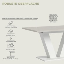 Kulissen-Esstisch >Motion< ausziehbar, Weiß/Kaschmir - 150-190x76x90cm (BxHxT)