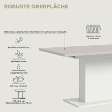 Kulissen-Esstisch >Motion< ausziehbar, Weiß/Kaschmir - 150-190x76x90cm (BxHxT)