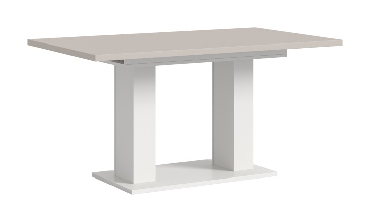 Kulissen-Esstisch >Motion< ausziehbar, Weiß/Kaschmir - 150-190x76x90cm (BxHxT)