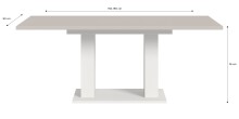 Kulissen-Esstisch >Motion< ausziehbar, Weiß/Kaschmir - 150-190x76x90cm (BxHxT)