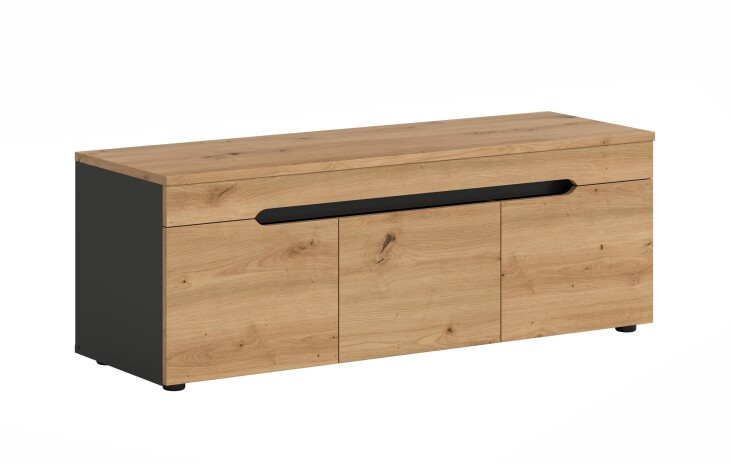 Schuhbank >Canu< in Basalt grau/Artisan Eiche Nachbildung - 120x43x37cm (BxHxT)