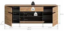 Garderobenschrank >Canu< in Basalt grau/Artisan Eiche Dekor - 176x60x37 (BxHxT)