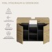 Waschbeckenunterschrank >Canu< in Basalt /Artisan Eiche Dekor - 80x55x34 (BxHxT)