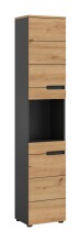 Hochschrank >Canu< in Basalt grau/Artisan Eiche...