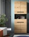Hochschrank >Canu< in Basalt grau/Artisan Eiche Nachbildung - 76x193x34 (BxHxT)