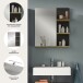 Spiegel >Canu< in Basalt /Spiegel / Artisan Eiche Dekor - 63x73x16cm (BxHxT)