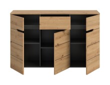 Kommode >Canu< in Basalt grau/Artisan Eiche Nachbildung - 130x81x41cm (BxHxT)