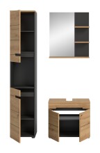 Badezimmer-Set >Canu< in Basalt grau/Artisan Eiche Dekor - 116x193x34cm (BxHxT)