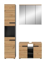 Badezimmer-Set >Canu< in Basalt grau/Artisan Eiche...