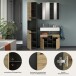 Badezimmer-Set >Canu< in Basalt grau/Artisan Eiche Dekor - 133x193x34cm (BxHxT)