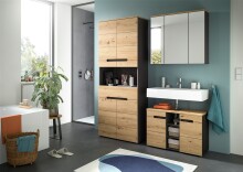 Badezimmer-Set >Canu< in Basalt grau/Artisan Eiche Dekor - 154x193x34cm (BxHxT)