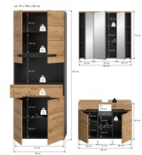 Badezimmer-Set >Canu< in Basalt grau/Artisan Eiche Dekor - 171x193x34cm (BxHxT)