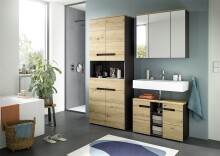 Badezimmer-Set >Canu< in Basalt grau/Artisan Eiche Dekor - 171x193x34cm (BxHxT)
